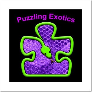 Hot Pink Puzzling Exotics over Logo Posters and Art